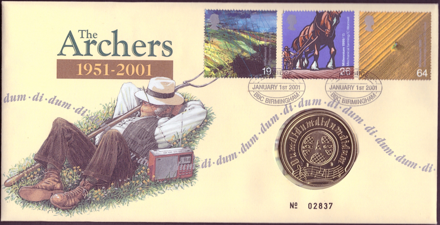 (image for) RMC25 2001 The Archers 50th Anniversary PNC commemorative medal cover