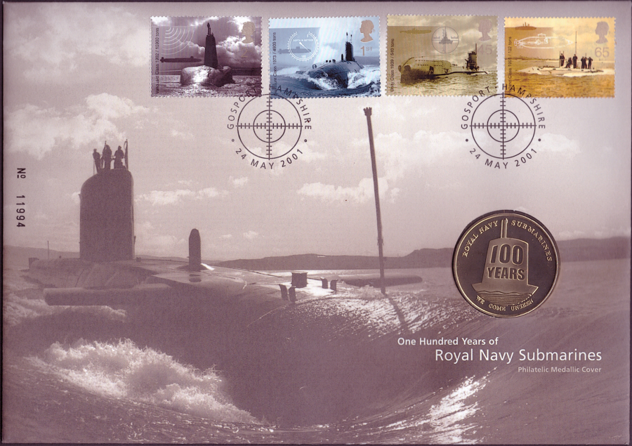 (image for) RMC26 2001 Royal Navy Submarines PNC commemorative medal cover