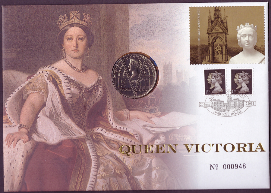 (image for) RMC27 2001 Queen Victoria £5 coin PNC commemorative cover