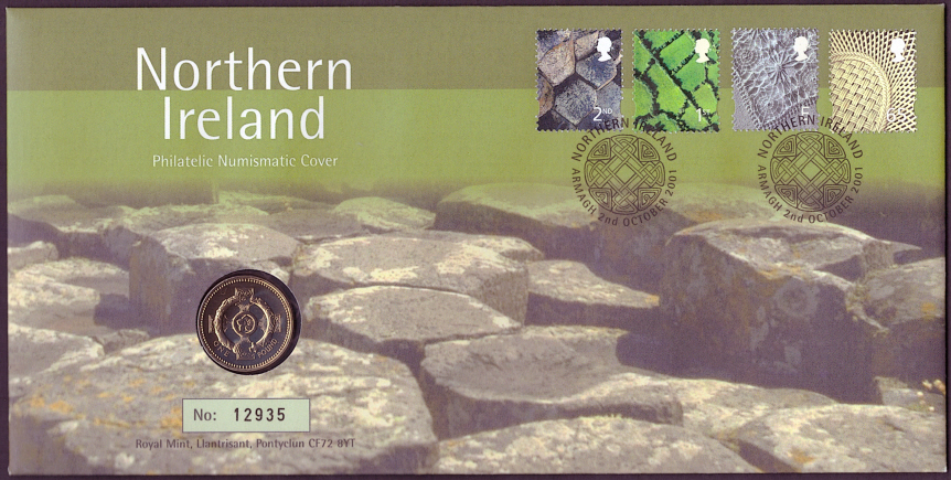 (image for) RMC28 2001 Northern Ireland £1 coin PNC commemorative cover