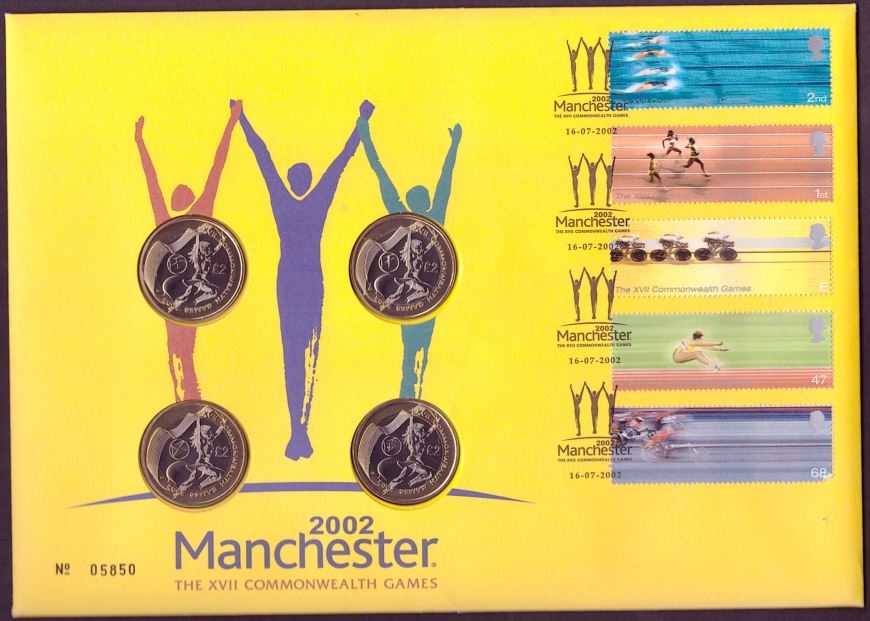 (image for) RMC31 2002 Commonwealth Games 4 x £2 coins PNC first day cover