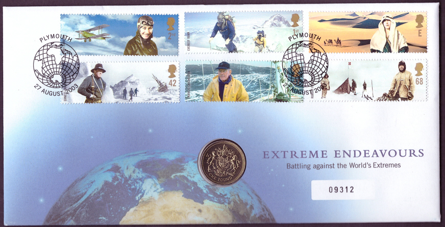 (image for) RMC35 2003 Extreme Endeavours £1 coin PNC commemorative cover