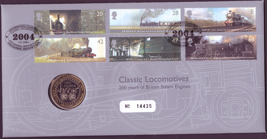 (image for) RMC37 2004 Classic Locomotives £2 coin PNC first day cover