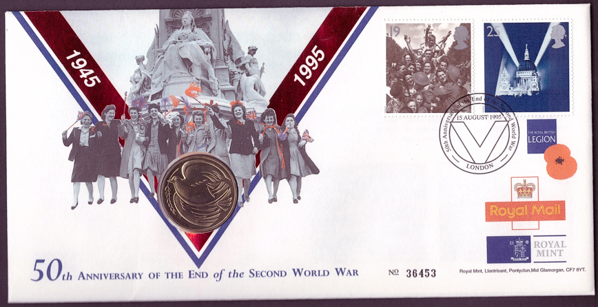 (image for) RMC5 1995 End of the Second World War £2 coin PNC commemorative cover
