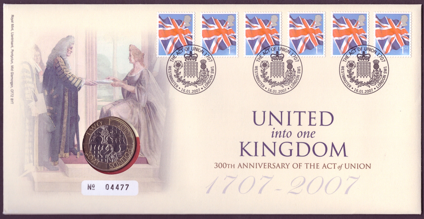 (image for) RMC53 2007 United Into One Kingdom £2 coin PNC commemorative cover