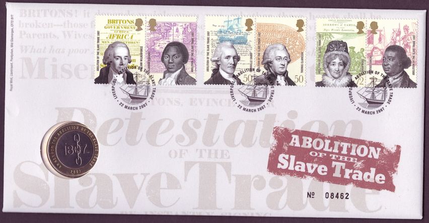 (image for) RMC55 2007 Abolition of the Slave Trade £2 coin PNC first day cover