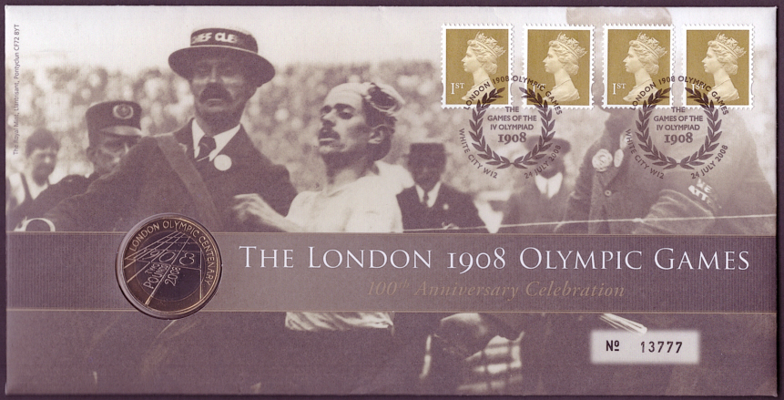 (image for) RMC65 2008 London 1908 Olympic Games £2 coin PNC commemorative cover