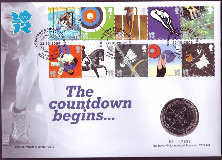 (image for) RMC76 2009 The Countdown Begins £5 coin PNC first day cover