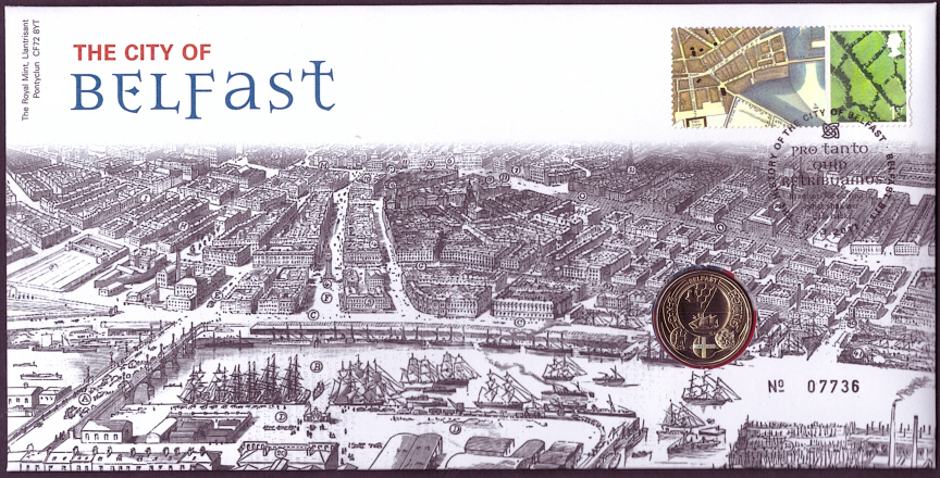 (image for) RMC92 2011 City of Belfast £1 coin PNC commemorative cover