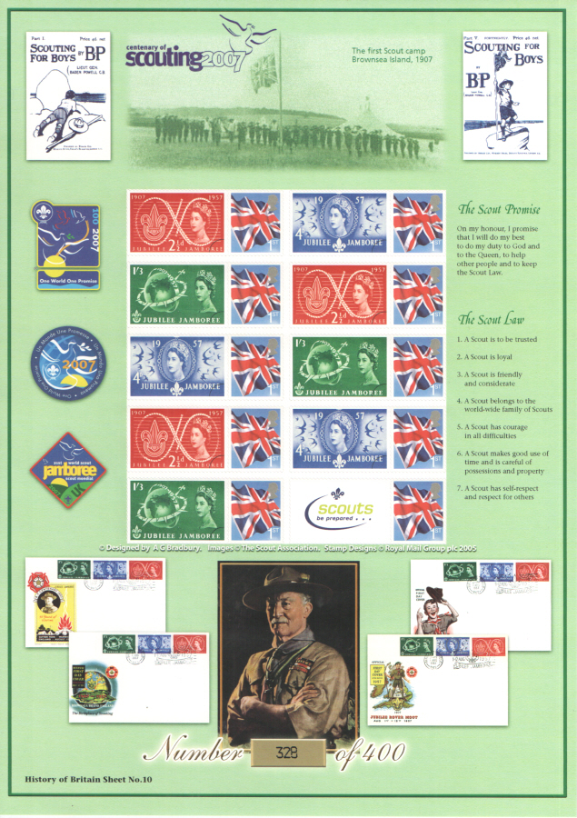 (image for) BC-109 Scouting Centenary History of Britain No.10 Business Smilers Sheet