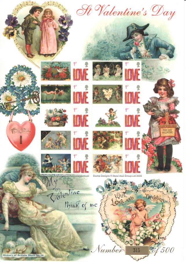 (image for) BC-130 2008 St. Valentine's Day History of Britain No.14 Business Smilers Sheet