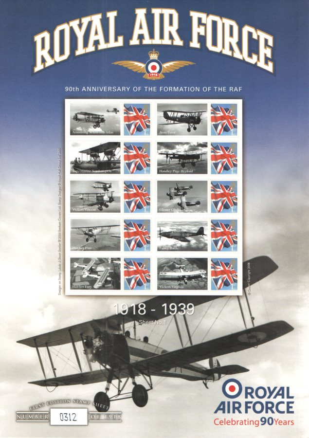 (image for) BC-156 2008 Royal Air Force (1918-1939) Business Smilers Sheet