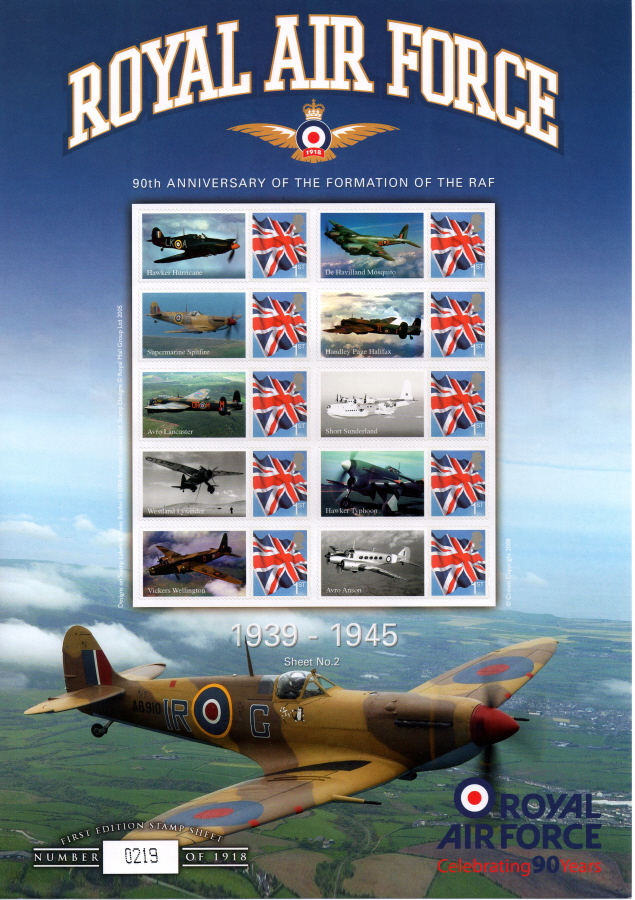 (image for) BC-157 2008 Royal Air Force (1939-1945) Business Smilers Sheet