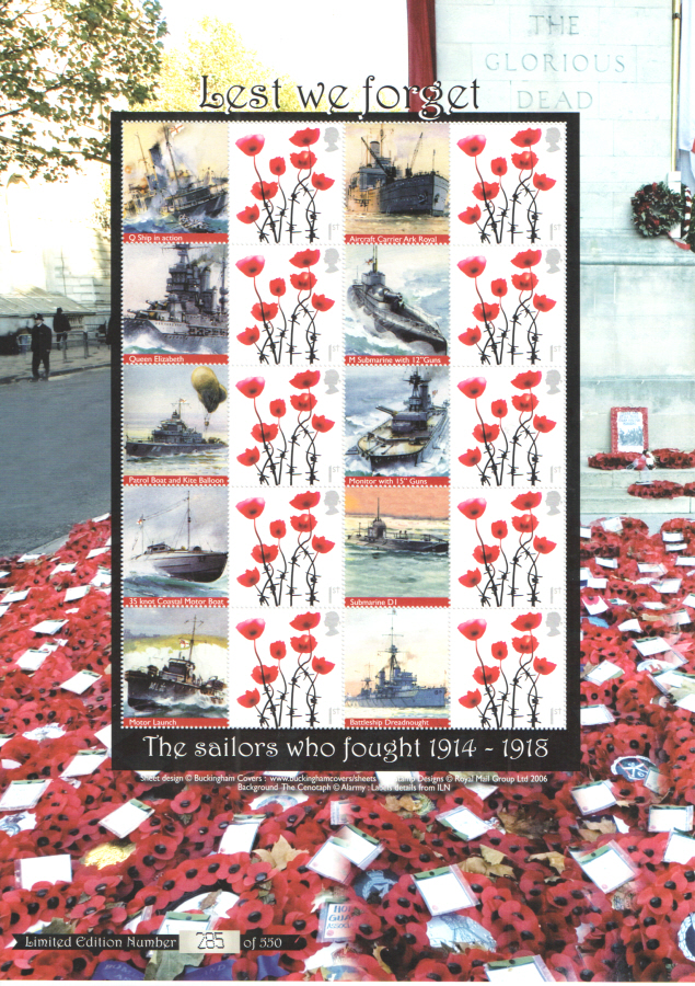 (image for) BC-175 2008 Lest We Forget - Royal Navy Business Smilers Sheet - Click Image to Close