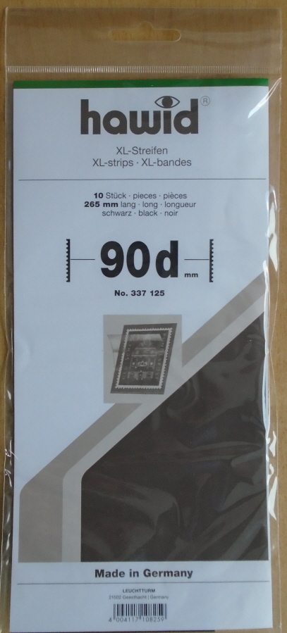 (image for) Hawid Stamp Mounts - Black 90mm x 265mm Blocks