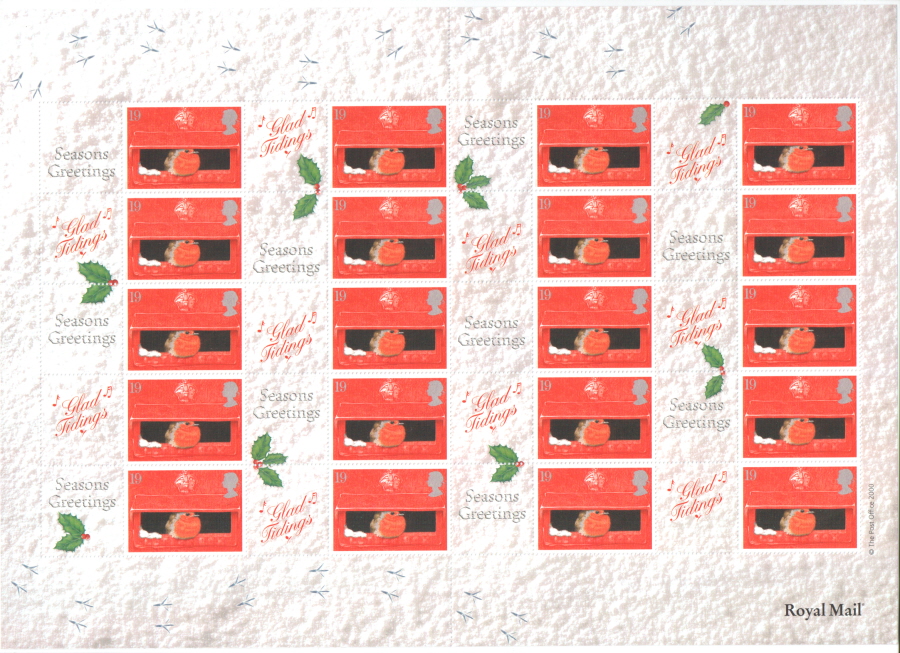 (image for) LS2 2000 Christmas Robin Royal Mail Generic Smilers Sheet