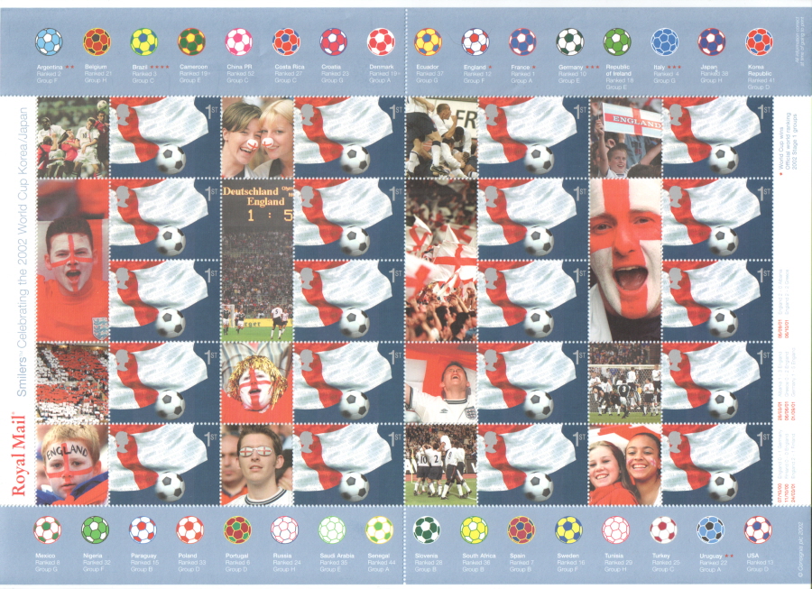 (image for) LS8 2002 Football World Cup Generic Smilers Sheet